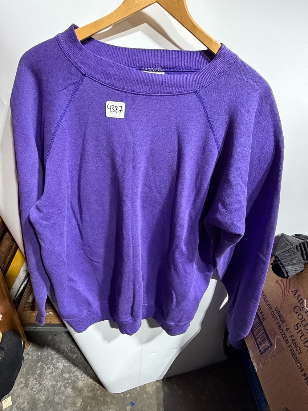 #4387-Hanes Vibrant Purple Crewneck Sweatshirt